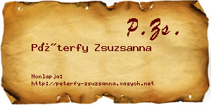 Péterfy Zsuzsanna névjegykártya